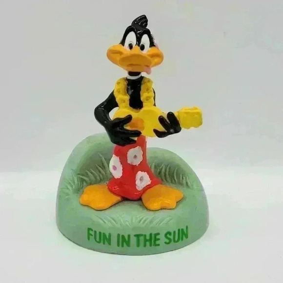 Other - VTG Looney Tunes, Daffy Duck, Fun In The Sun, Applause, PVC Figure, 3", Hawaii